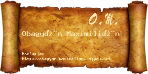 Obagyán Maximilián névjegykártya